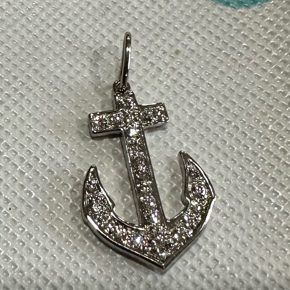 Tiffany & Co. RARE Diamond, Platinum Anchor Pendant